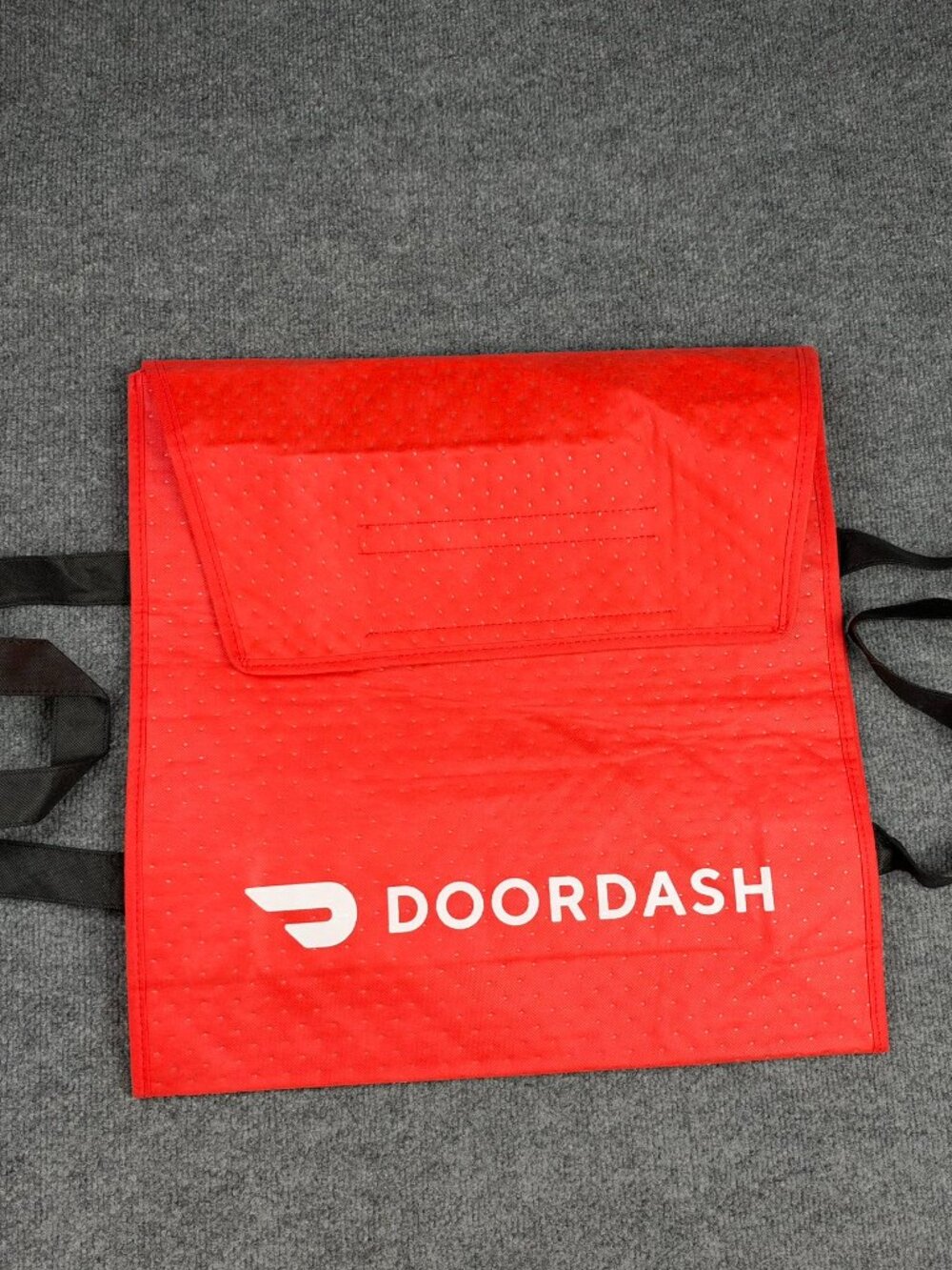 DoorDash Insulated Food Delivery Tote Bag Red Reusable Hot Cold Carrier 21"
